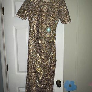 Sequin Short Sleeve Dress